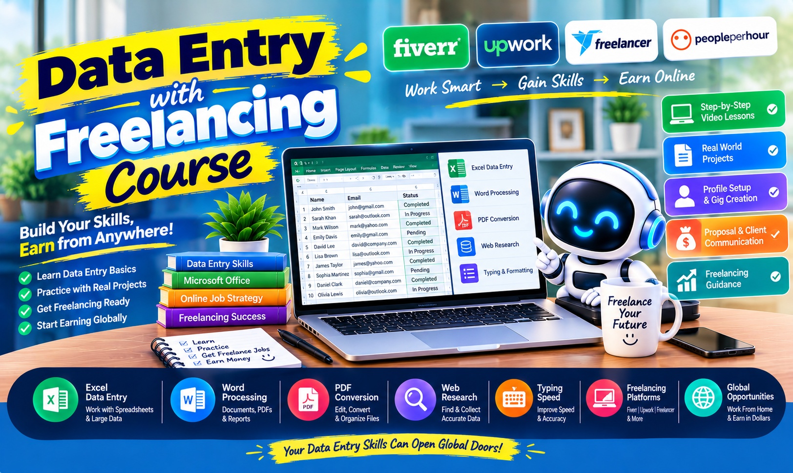 Data Entry with Freelancing